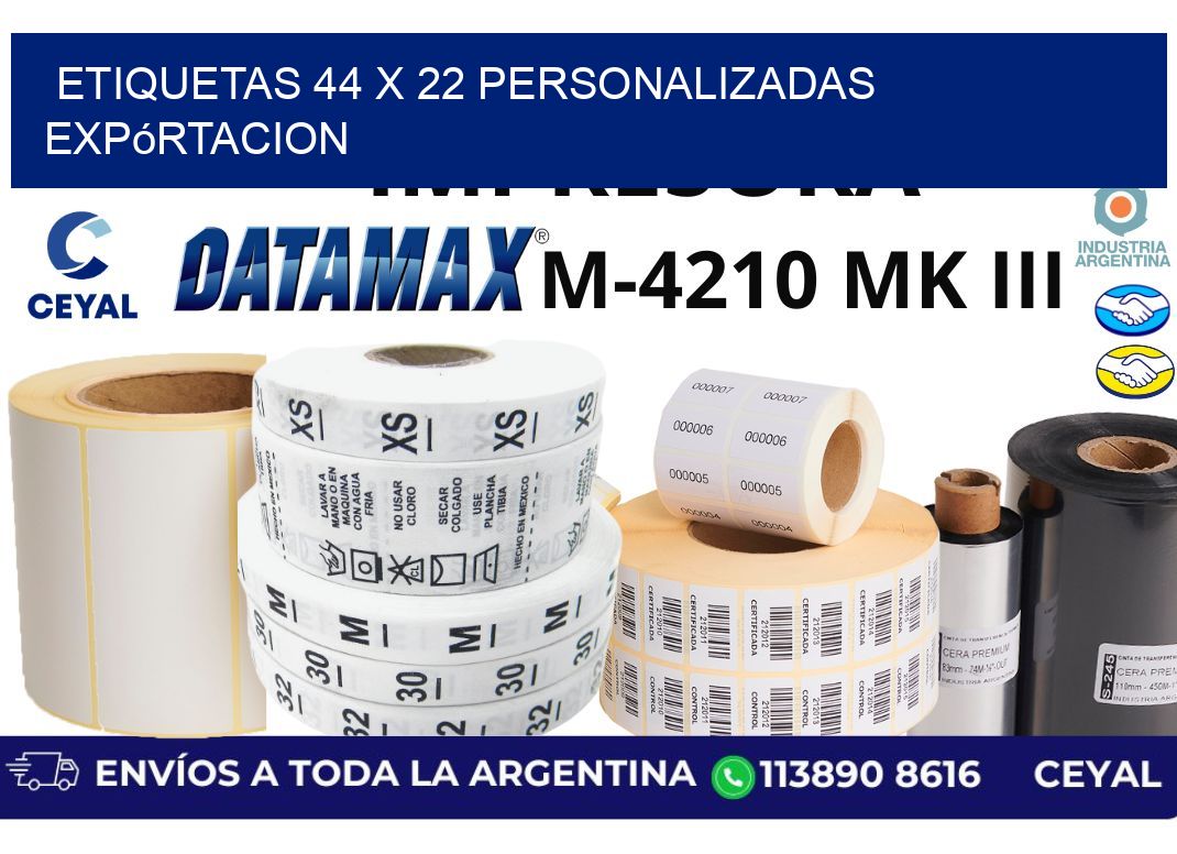 etiquetas 44 x 22 personalizadas expórtacion