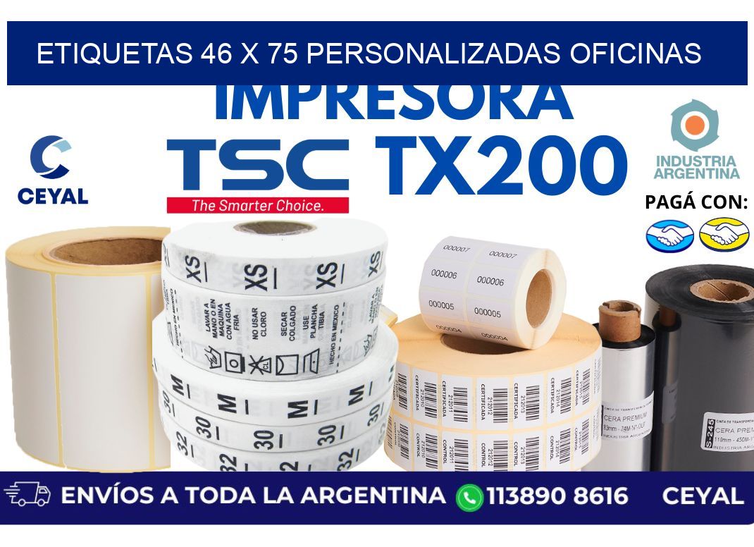 etiquetas 46 x 75 personalizadas oficinas