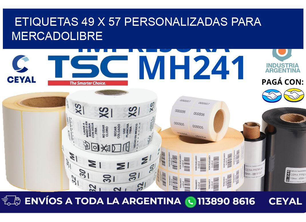 etiquetas 49 x 57 personalizadas para mercadolibre