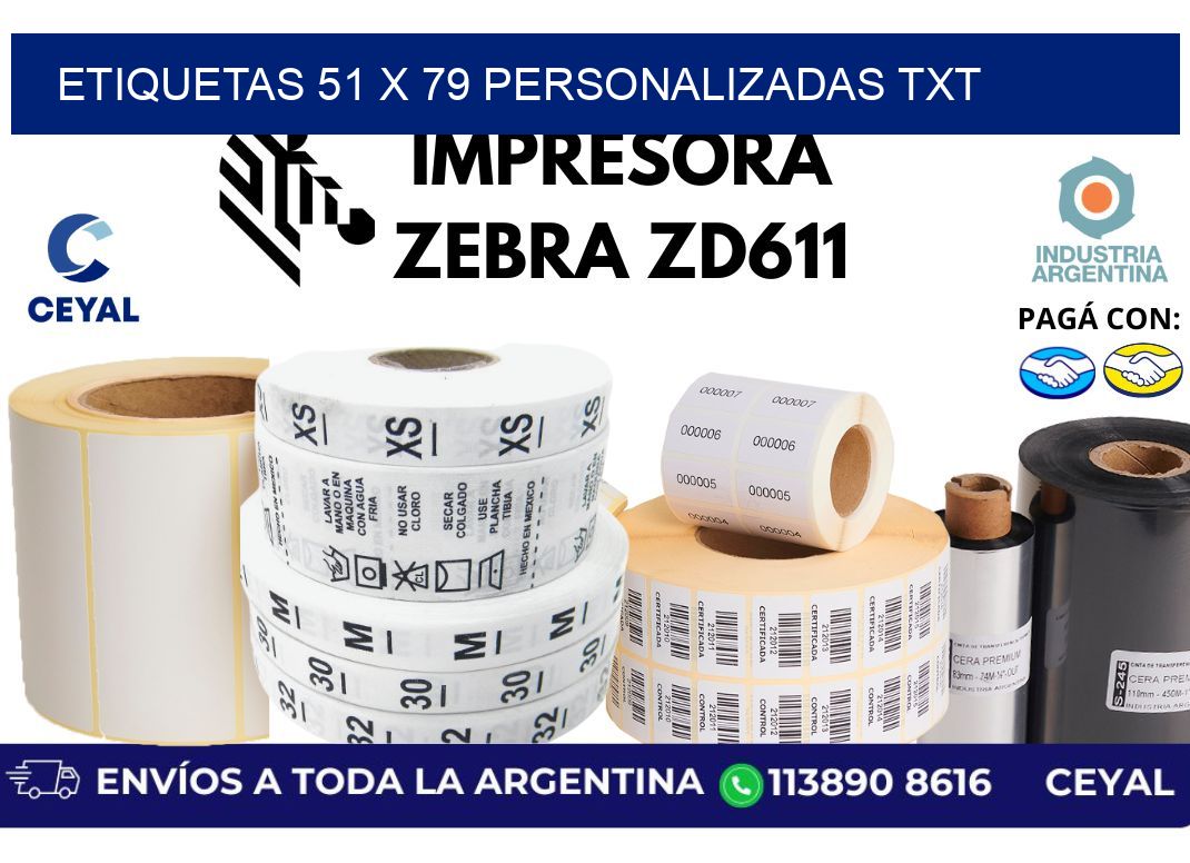 etiquetas 51 x 79 personalizadas txt
