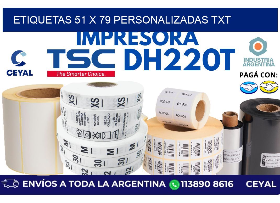 etiquetas 51 x 79 personalizadas txt