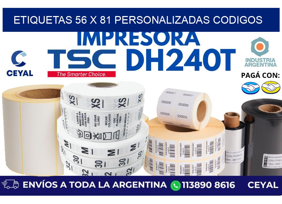 etiquetas 56 x 81 personalizadas codigos