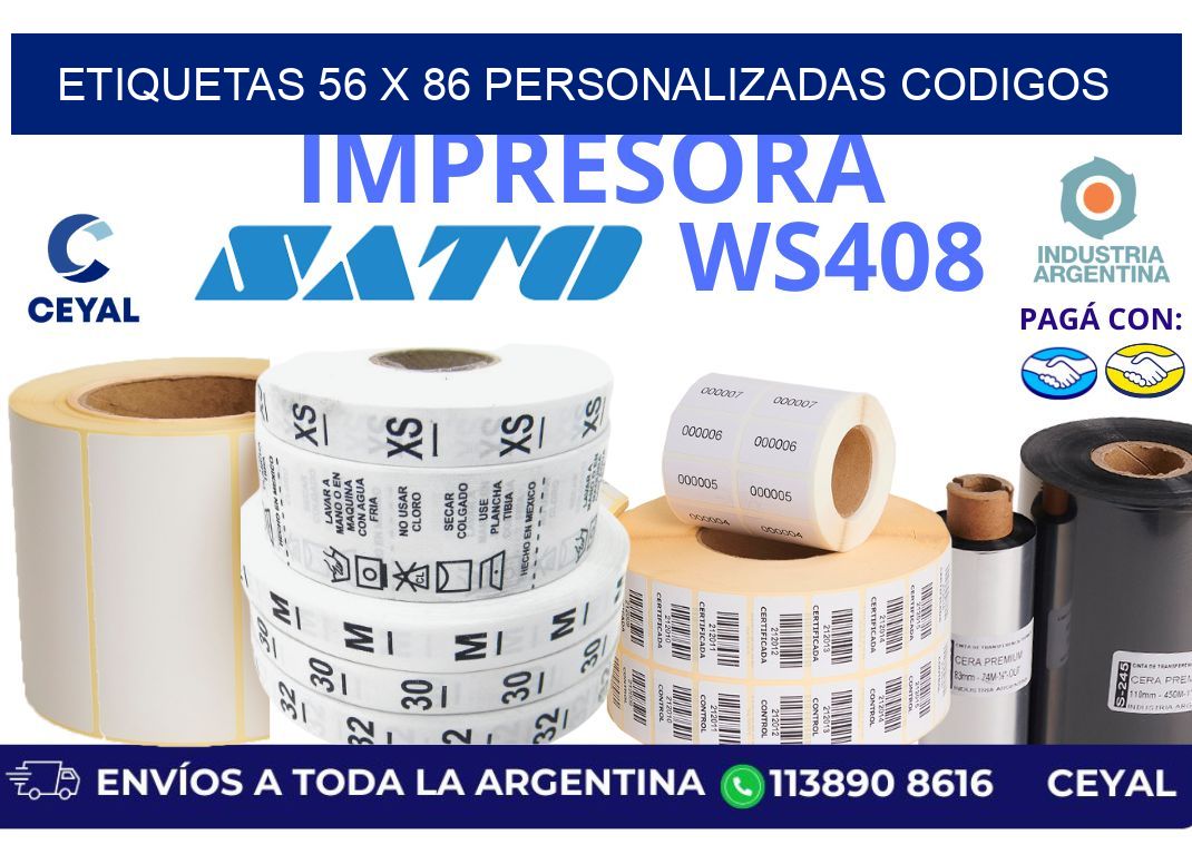 etiquetas 56 x 86 personalizadas codigos