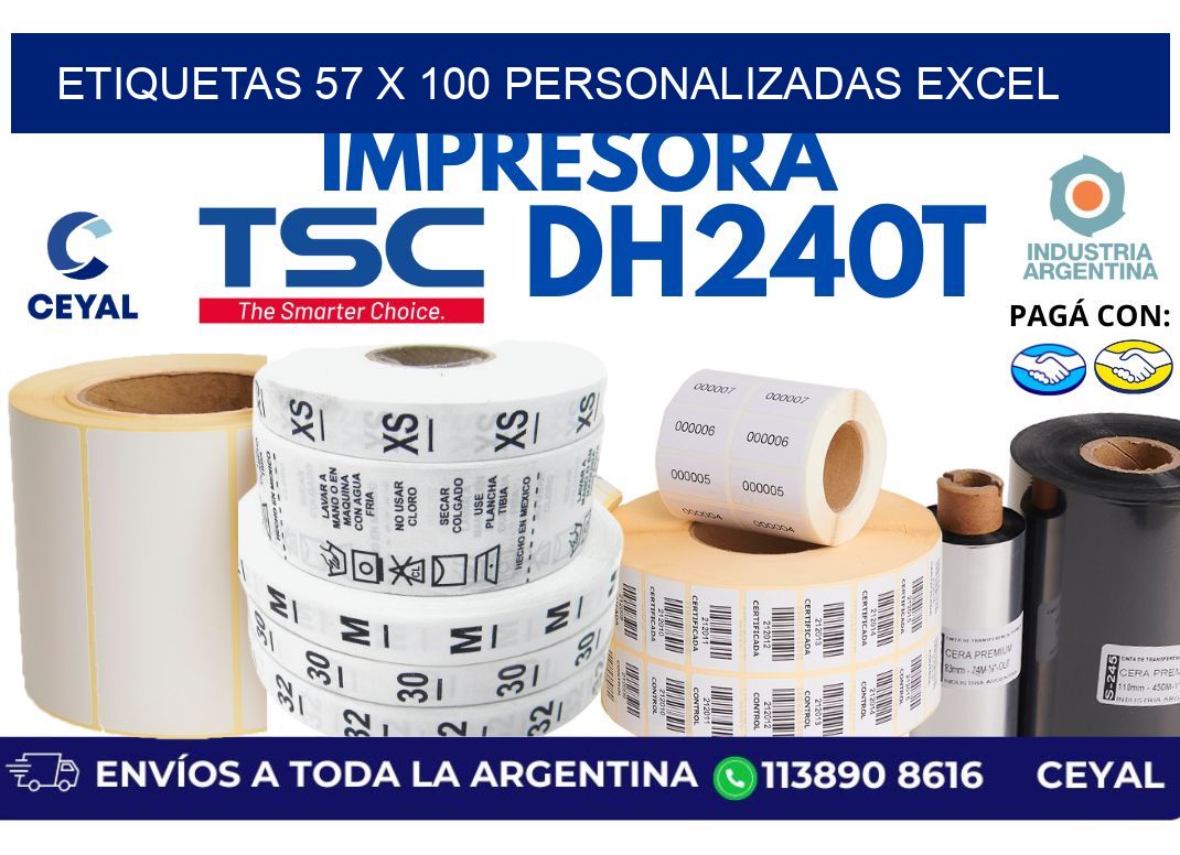 etiquetas 57 x 100 personalizadas excel