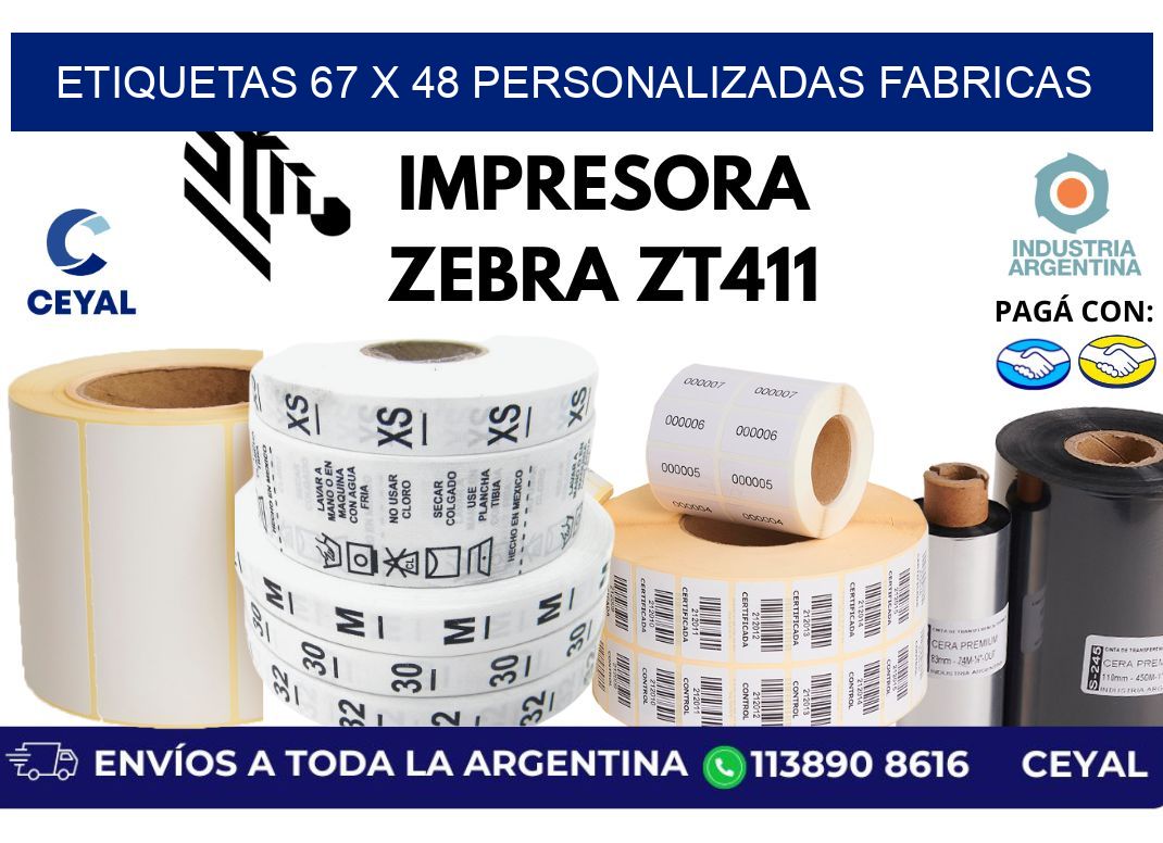 etiquetas 67 x 48 personalizadas fabricas