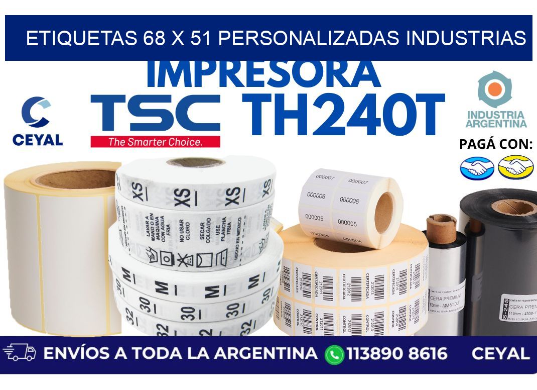 etiquetas 68 x 51 personalizadas industrias