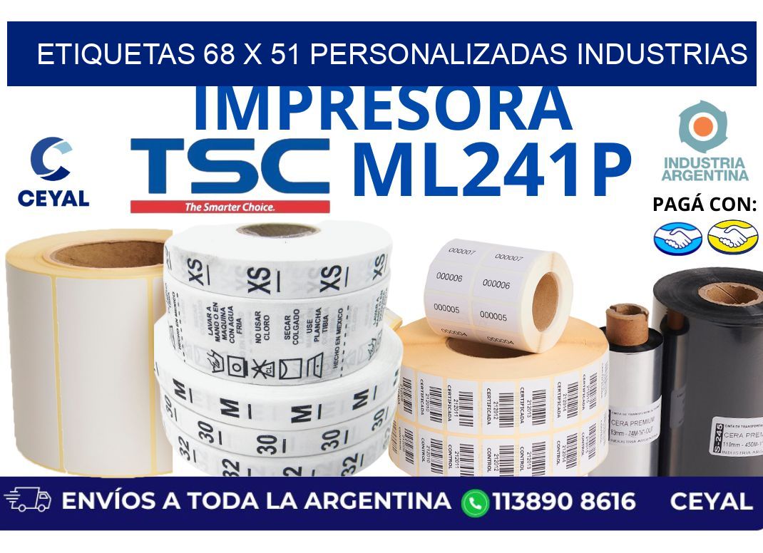 etiquetas 68 x 51 personalizadas industrias