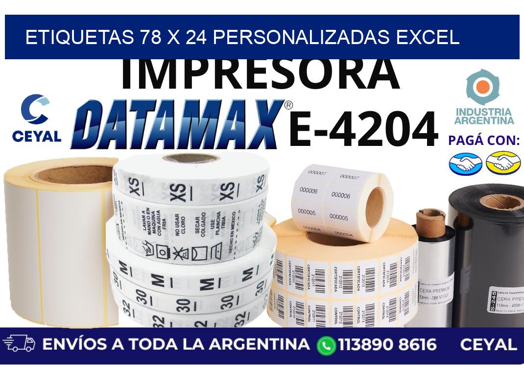 etiquetas 78 x 24 personalizadas excel