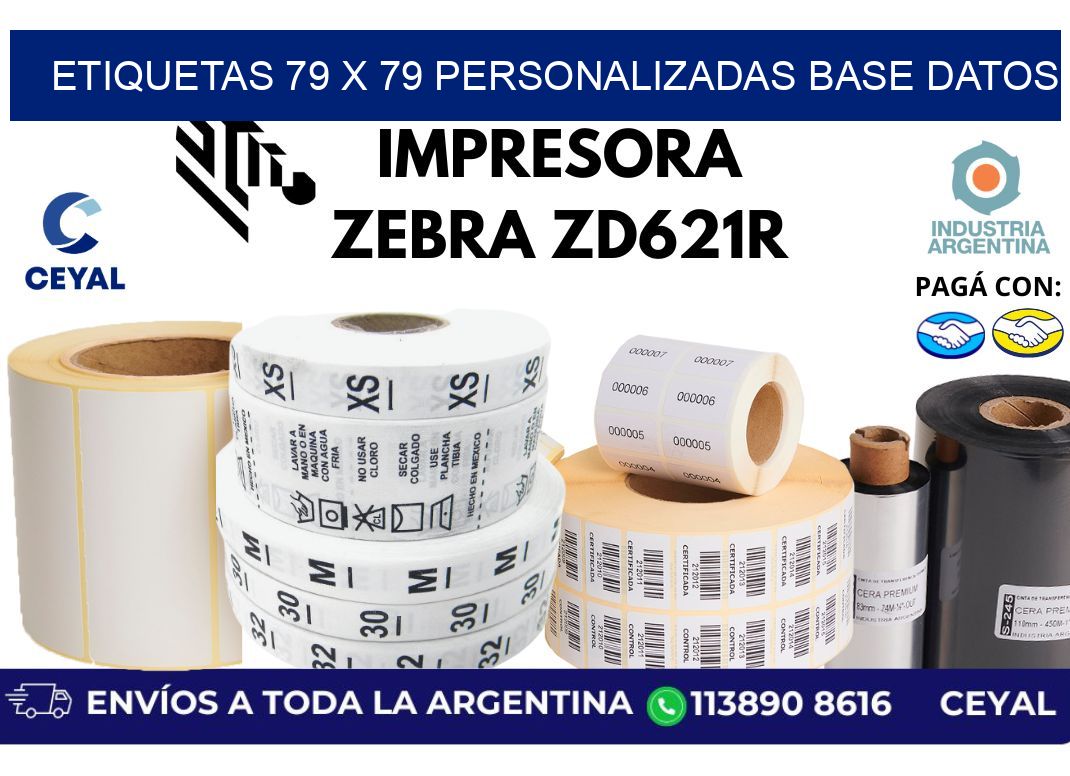 etiquetas 79 x 79 personalizadas base datos