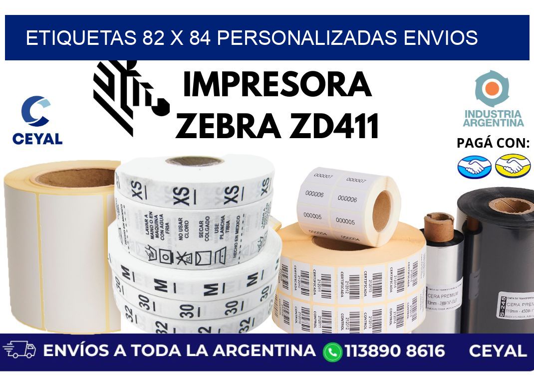 etiquetas 82 x 84 personalizadas envios