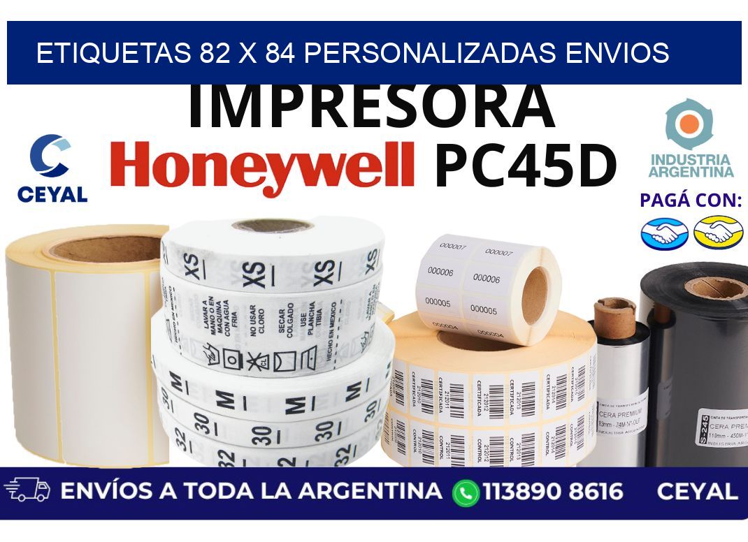 etiquetas 82 x 84 personalizadas envios