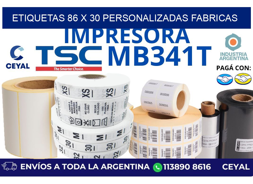 etiquetas 86 x 30 personalizadas fabricas