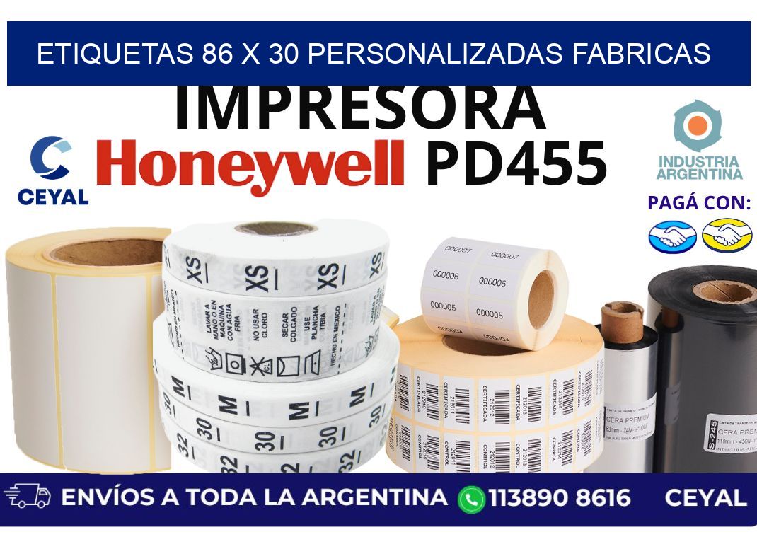 etiquetas 86 x 30 personalizadas fabricas