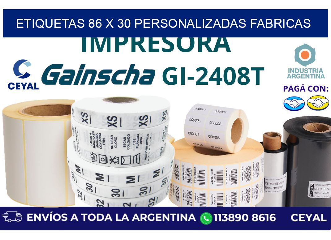 etiquetas 86 x 30 personalizadas fabricas
