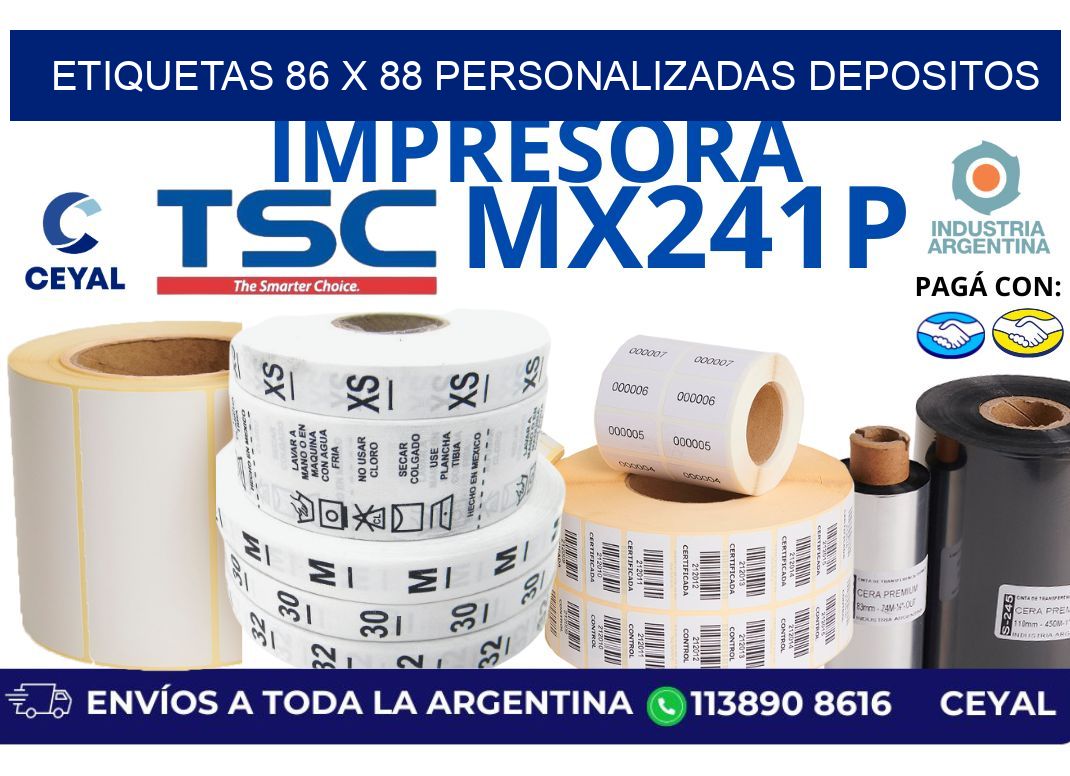 etiquetas 86 x 88 personalizadas depositos