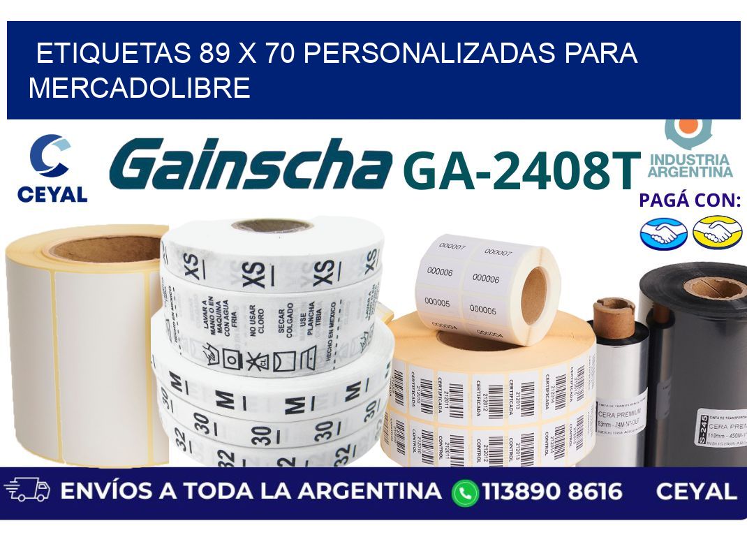 etiquetas 89 x 70 personalizadas para mercadolibre