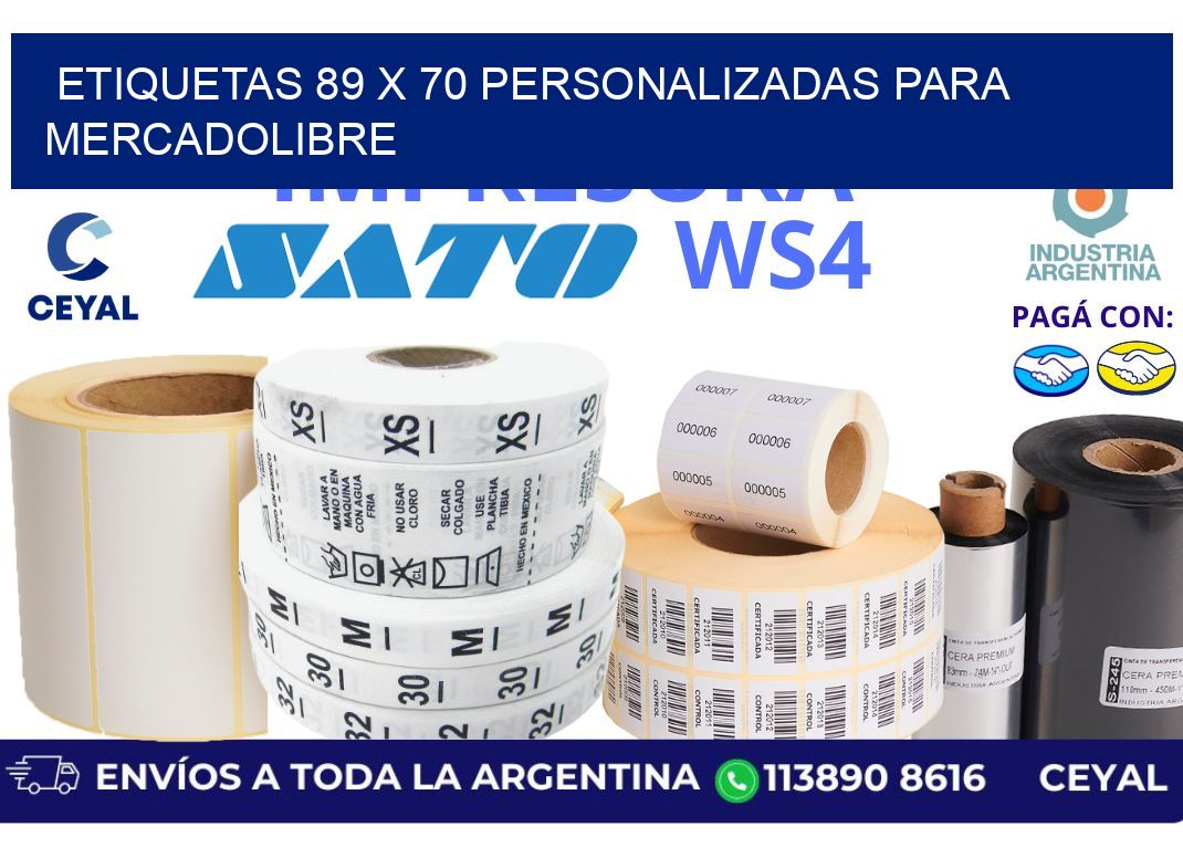 etiquetas 89 x 70 personalizadas para mercadolibre