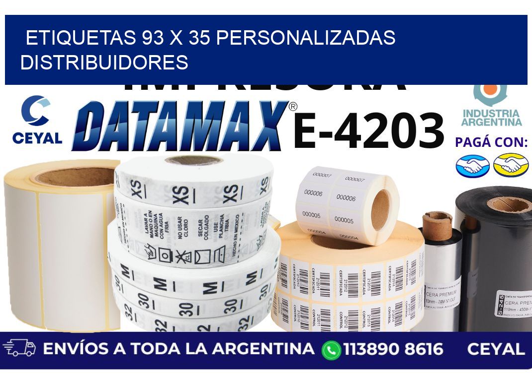 etiquetas 93 x 35 personalizadas distribuidores