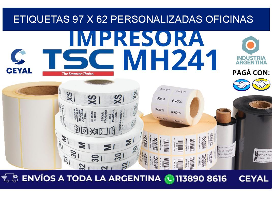 etiquetas 97 x 62 personalizadas oficinas