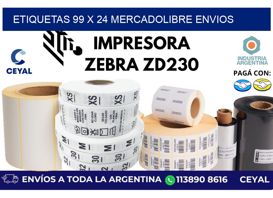 etiquetas 99 x 24 mercadolibre envios