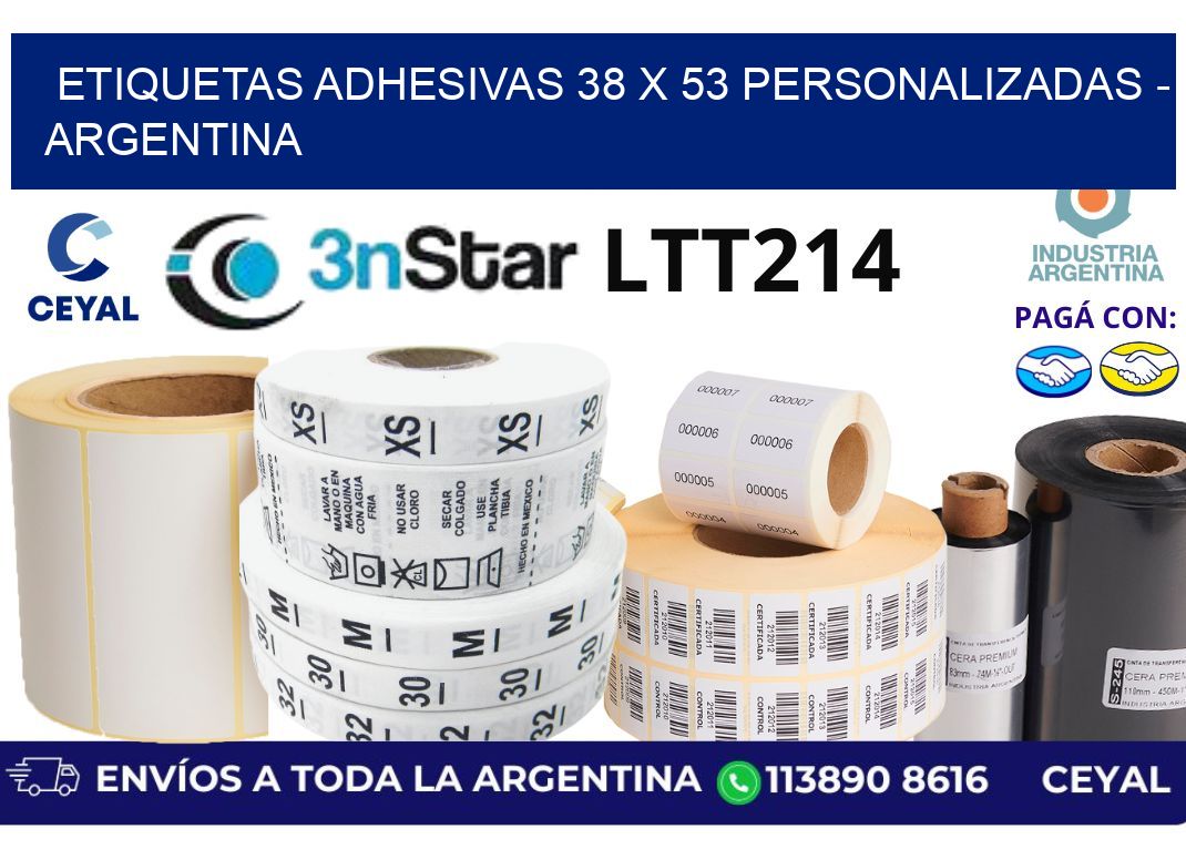 etiquetas adhesivas 38 x 53 personalizadas – Argentina