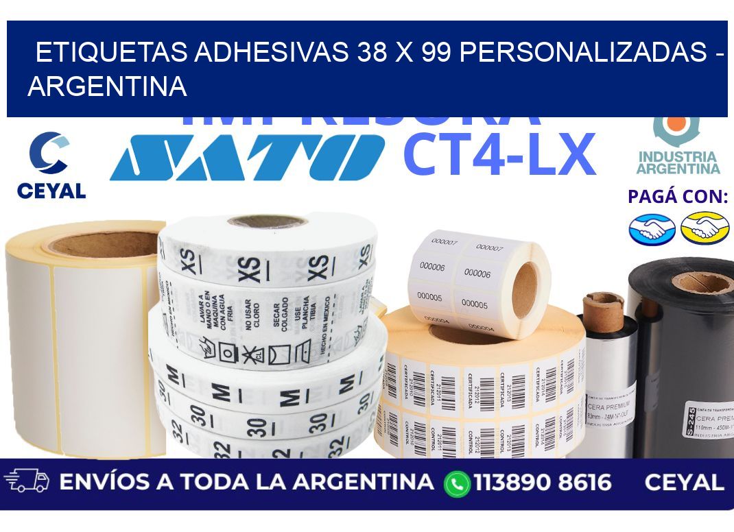 etiquetas adhesivas 38 x 99 personalizadas – Argentina