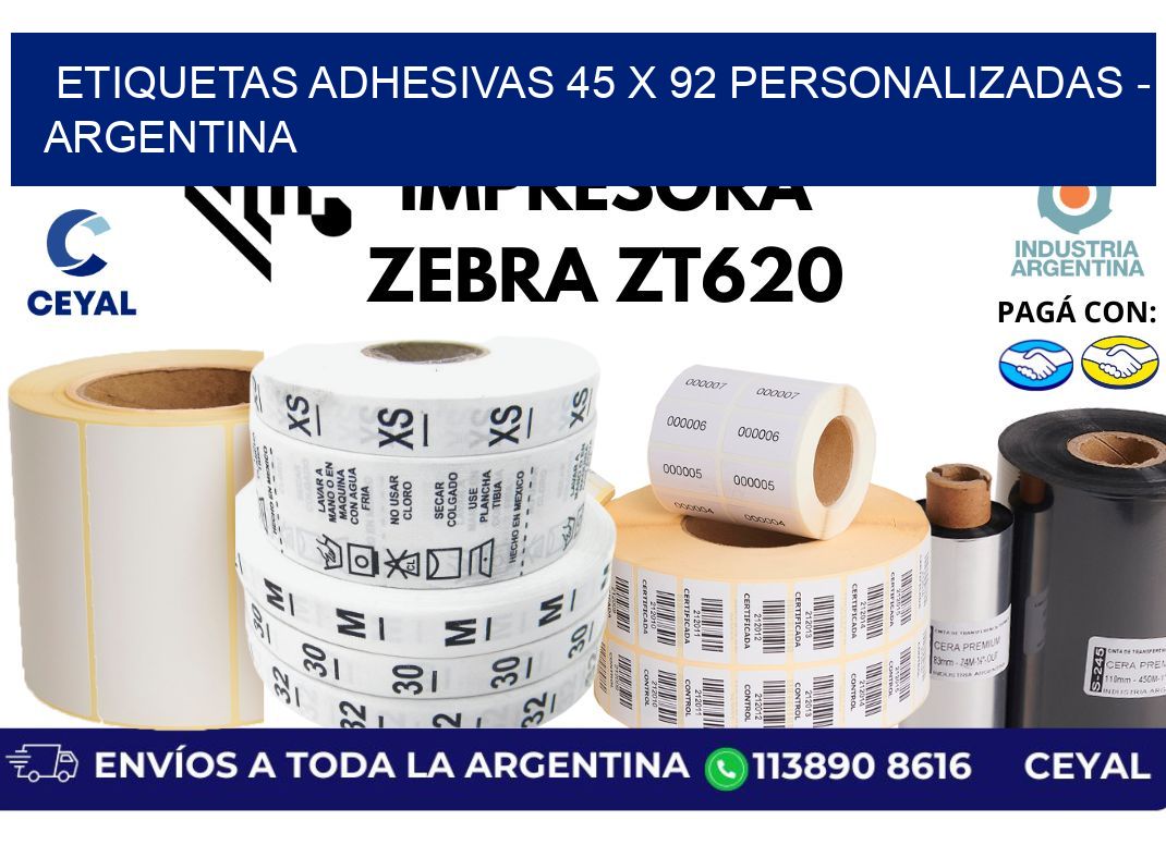 etiquetas adhesivas 45 x 92 personalizadas – Argentina