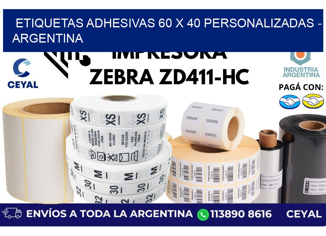 etiquetas adhesivas 60 x 40 personalizadas – Argentina
