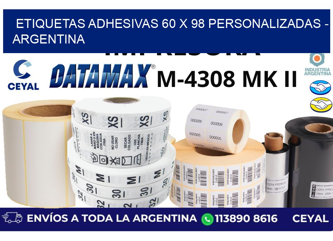 etiquetas adhesivas 60 x 98 personalizadas - Argentina