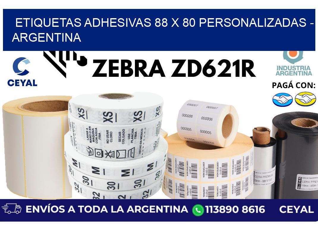 etiquetas adhesivas 88 x 80 personalizadas - Argentina