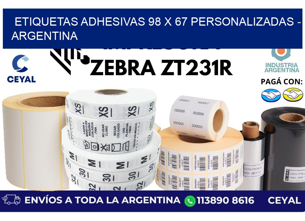 etiquetas adhesivas 98 x 67 personalizadas - Argentina