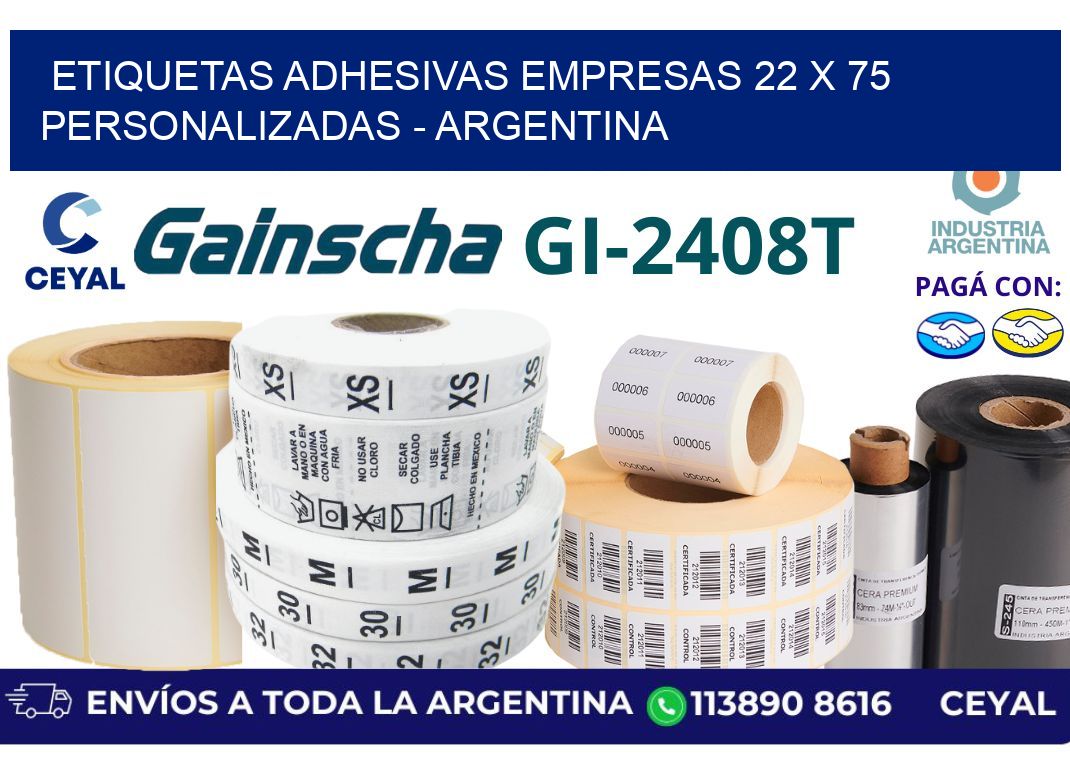 etiquetas adhesivas empresas 22 x 75 personalizadas – Argentina