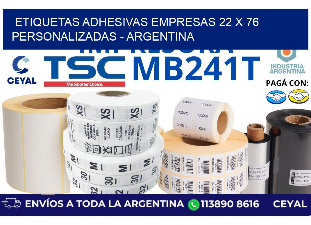etiquetas adhesivas empresas 22 x 76 personalizadas - Argentina