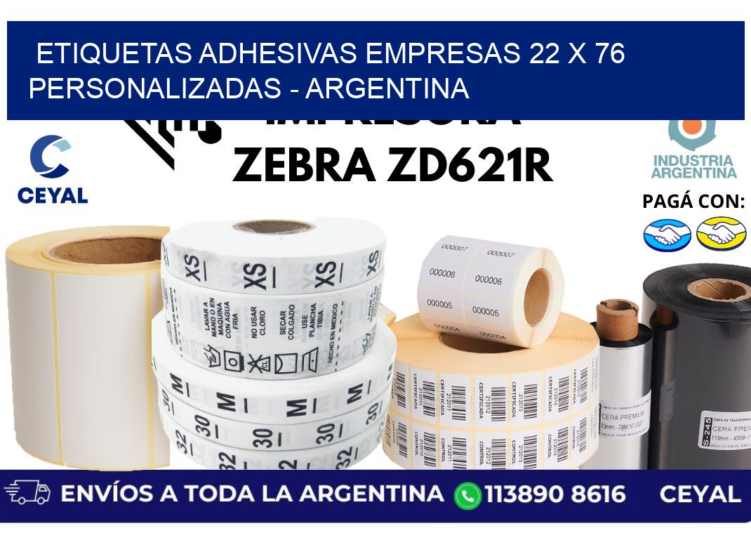 etiquetas adhesivas empresas 22 x 76 personalizadas – Argentina