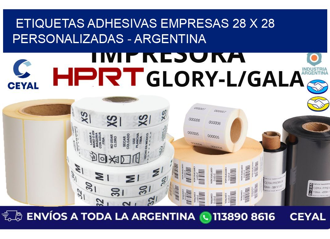 etiquetas adhesivas empresas 28 x 28 personalizadas - Argentina
