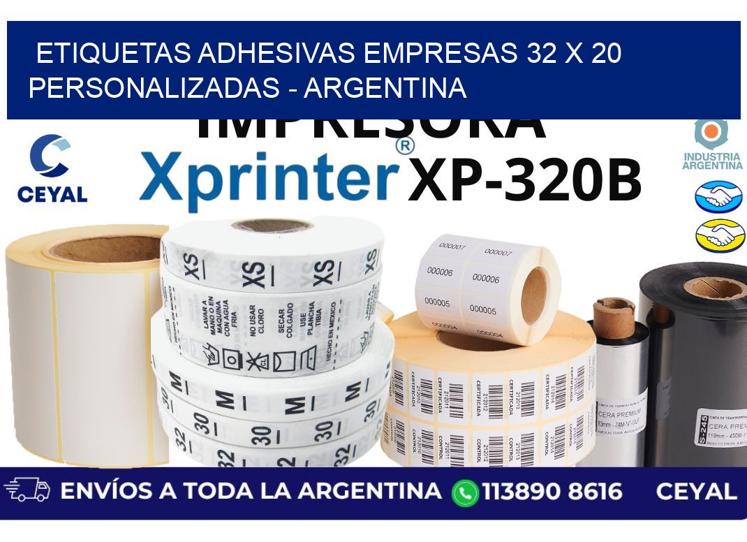 etiquetas adhesivas empresas 32 x 20 personalizadas - Argentina