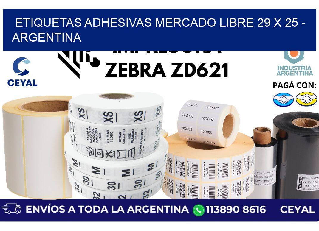 etiquetas adhesivas mercado libre 29 x 25 - Argentina
