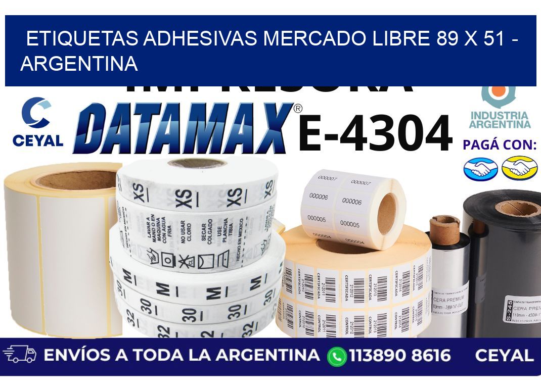 etiquetas adhesivas mercado libre 89 x 51 – Argentina