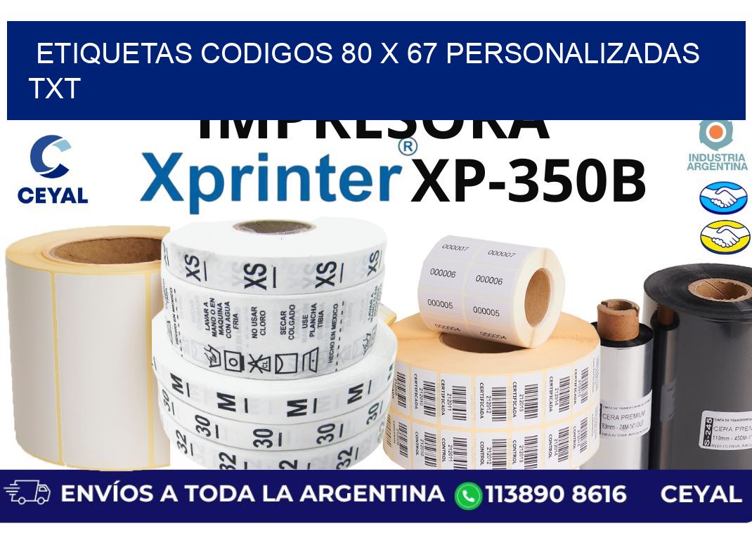 etiquetas codigos 80 x 67 personalizadas txt