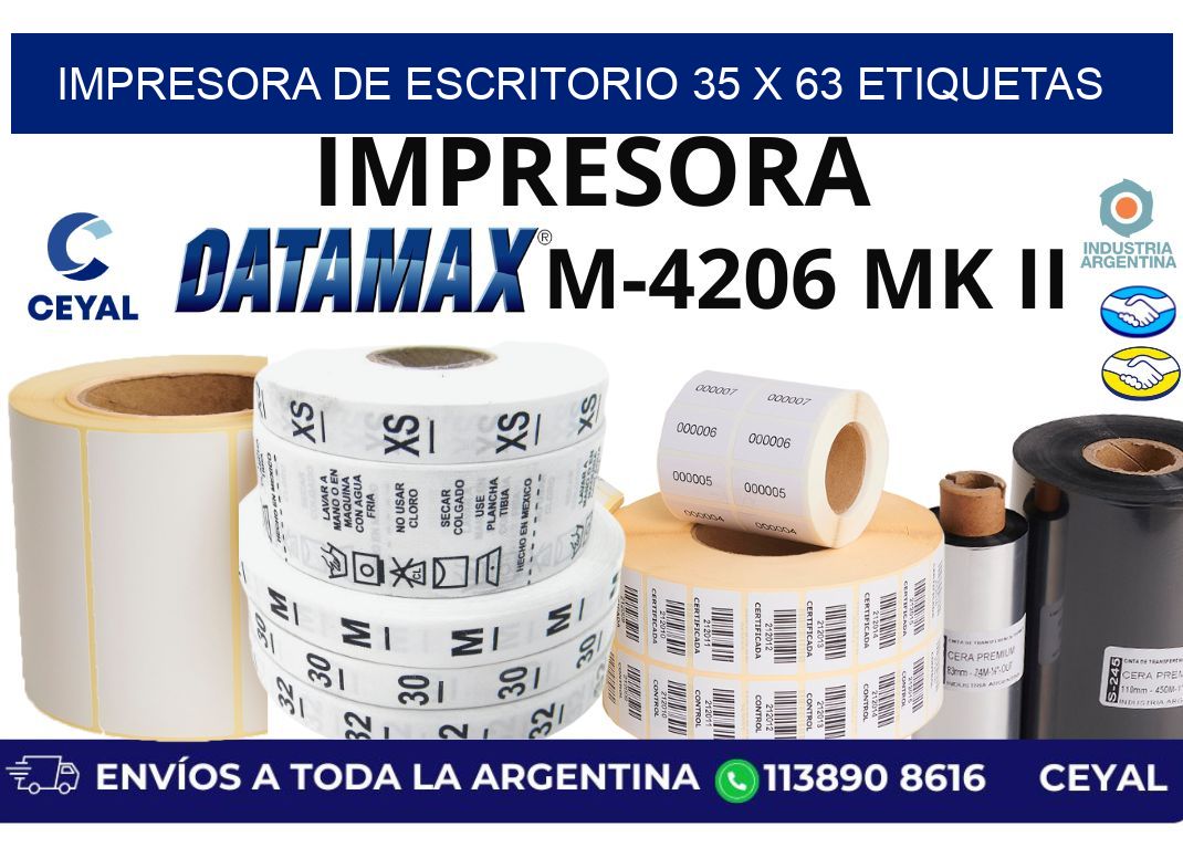 impresora de escritorio 35 x 63 etiquetas