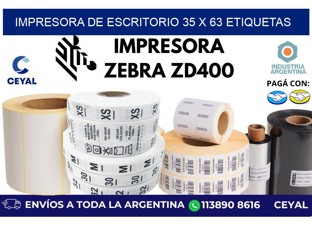 impresora de escritorio 35 x 63 etiquetas