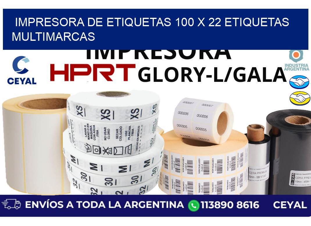 impresora de etiquetas 100 x 22 etiquetas multimarcas