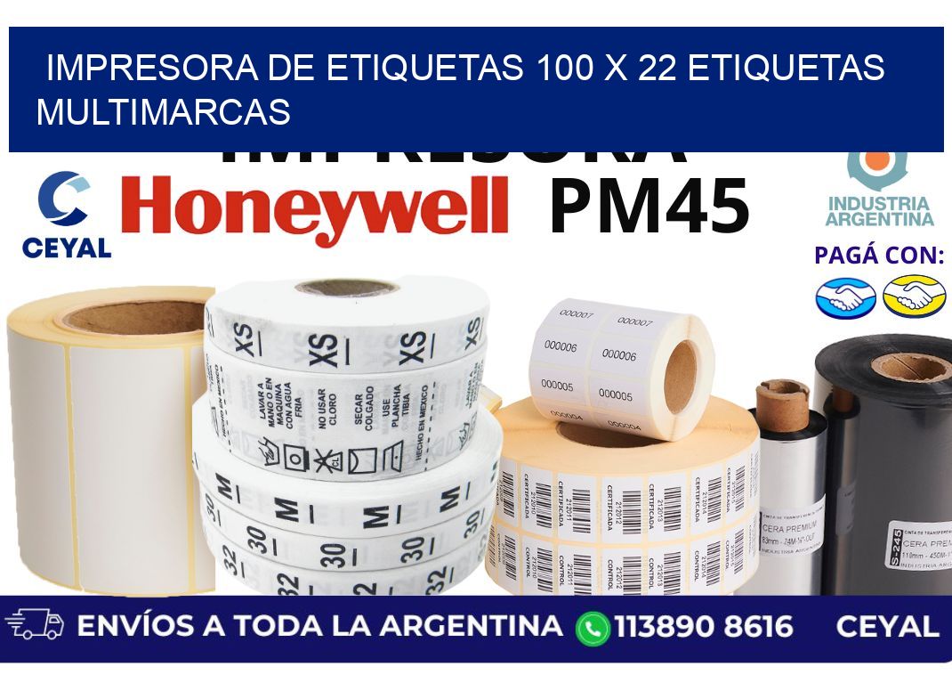 impresora de etiquetas 100 x 22 etiquetas multimarcas