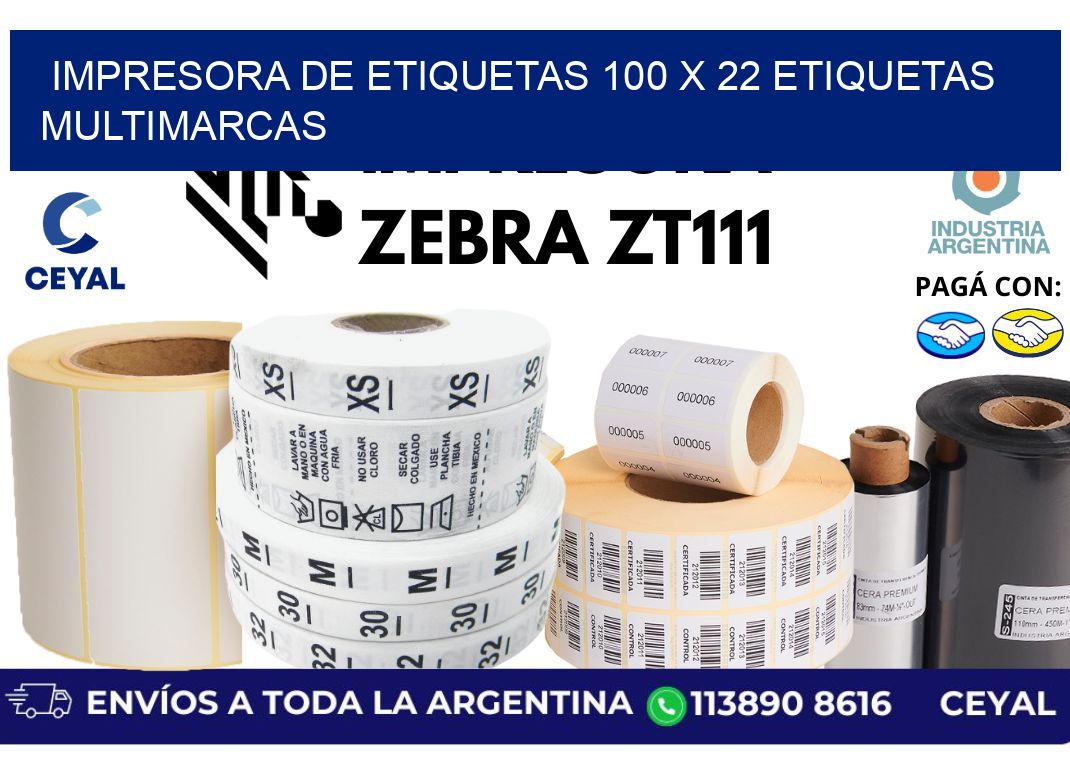 impresora de etiquetas 100 x 22 etiquetas multimarcas