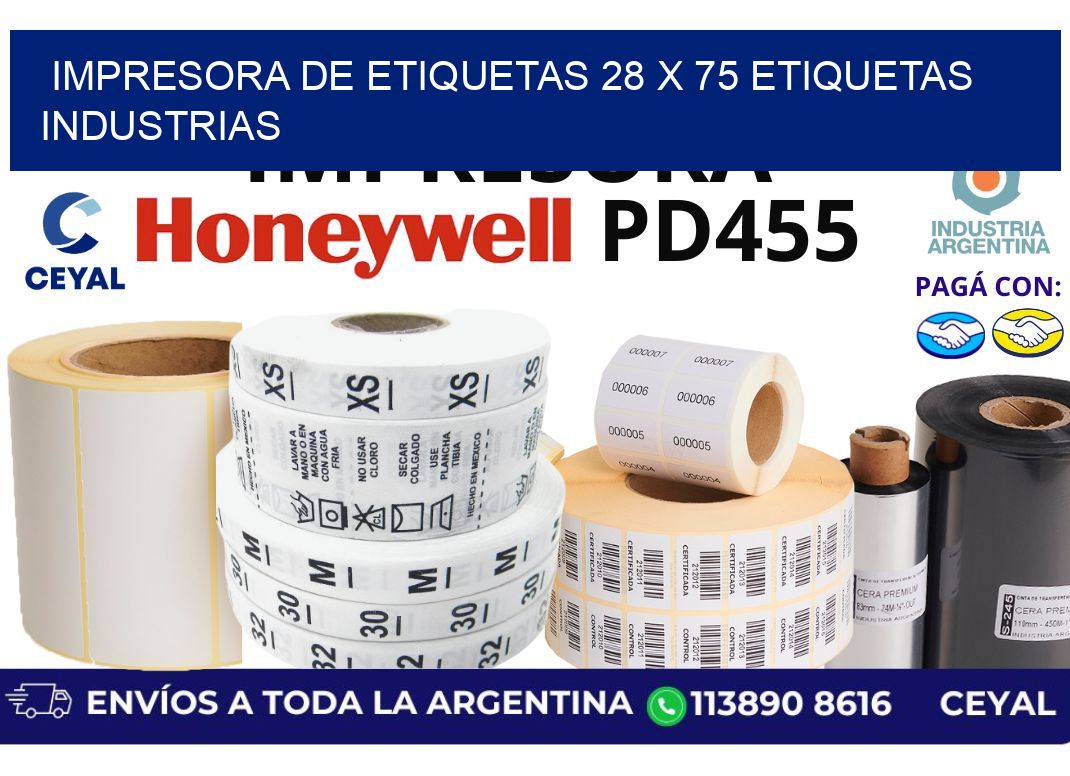 impresora de etiquetas 28 x 75 etiquetas industrias