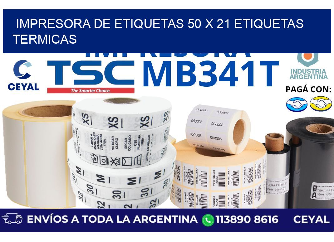impresora de etiquetas 50 x 21 etiquetas termicas