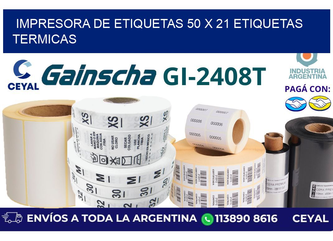 impresora de etiquetas 50 x 21 etiquetas termicas