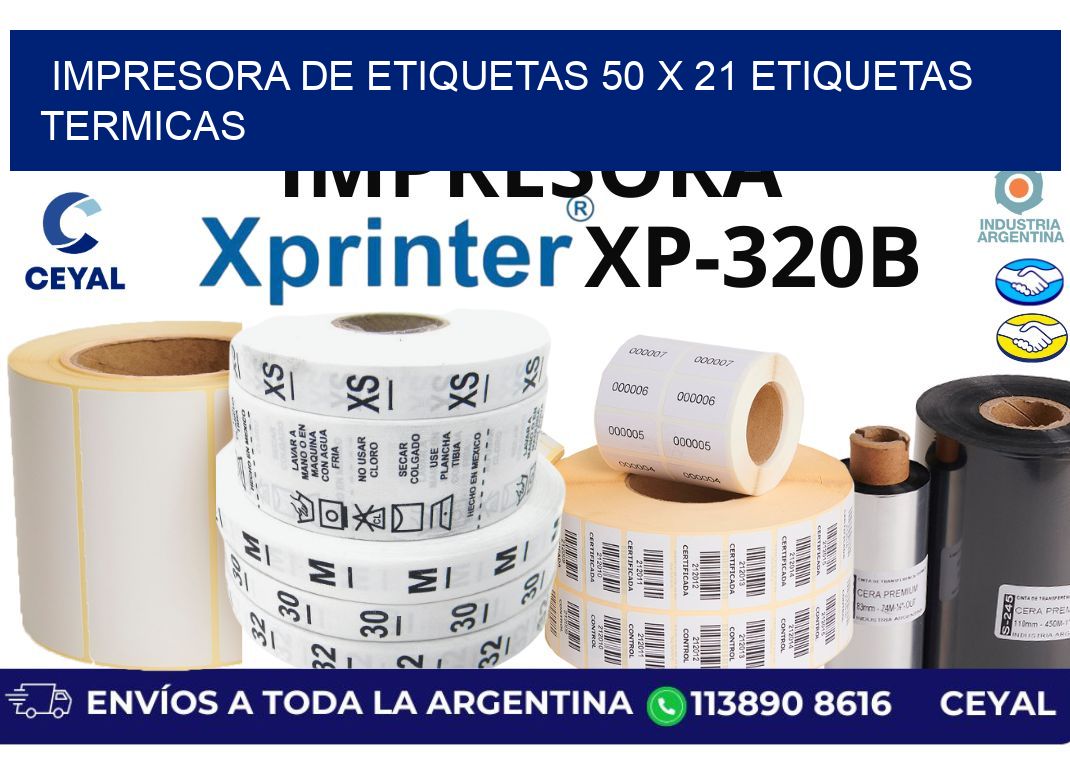 impresora de etiquetas 50 x 21 etiquetas termicas