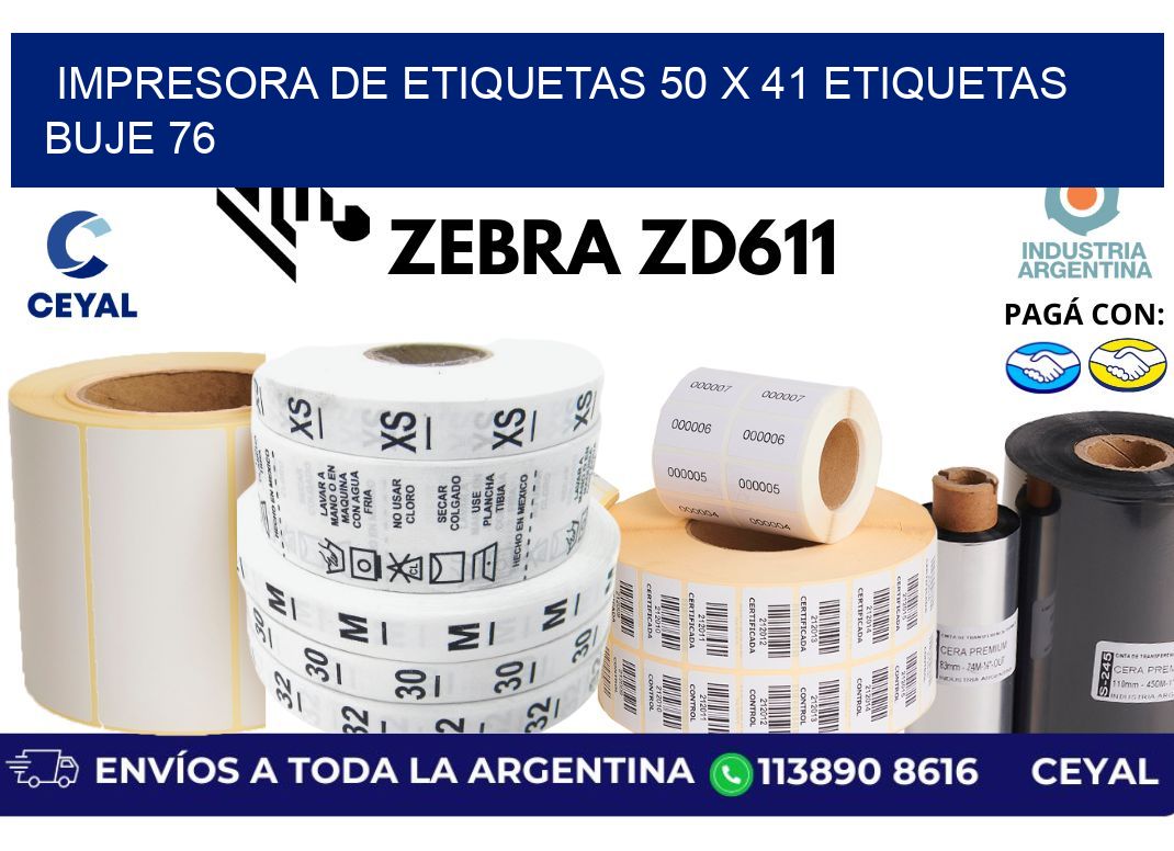 impresora de etiquetas 50 x 41 etiquetas buje 76
