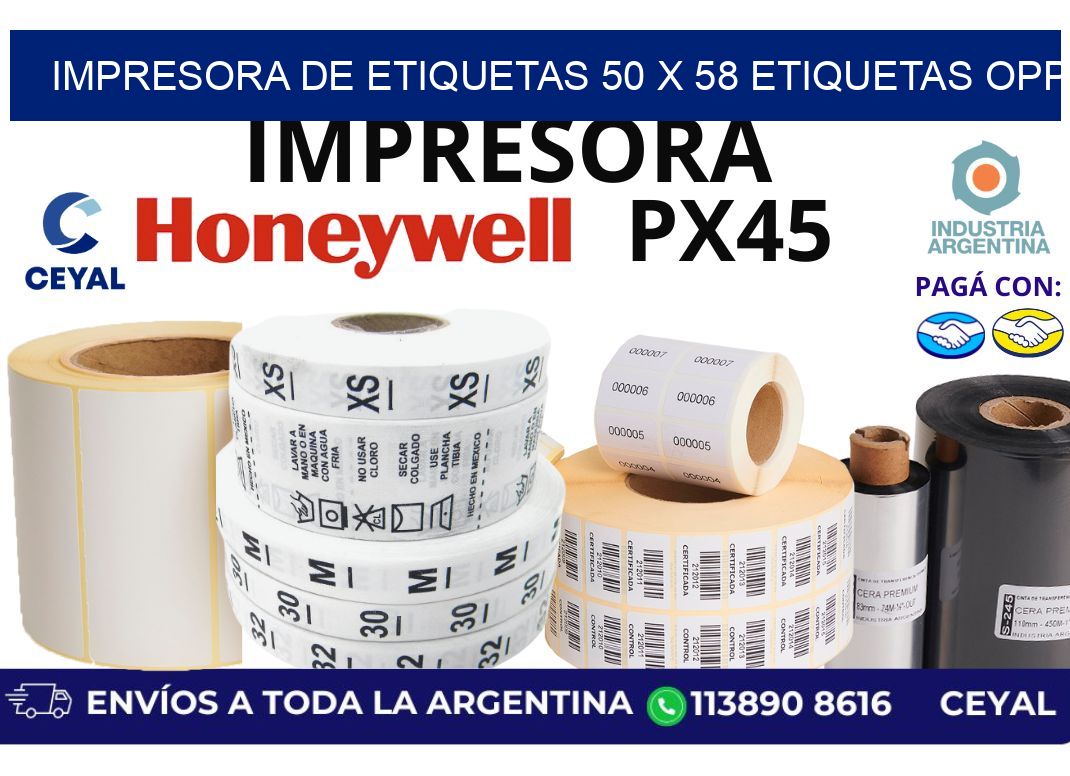 impresora de etiquetas 50 x 58 etiquetas opp